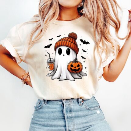 Cute Ghost Pumpkin Halloween Tee
