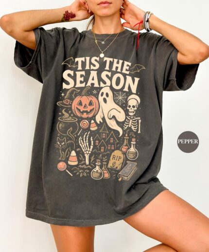 Vintage Skeleton Pumpkin Halloween Shirt
