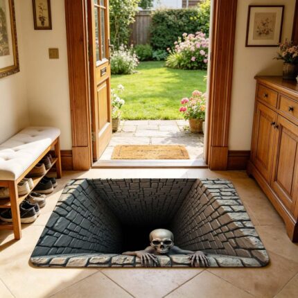 Pumpkin Haunted House Rug