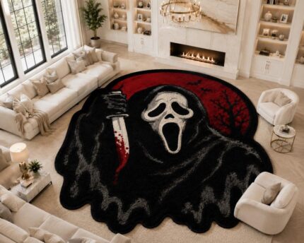 Skeleton Round Illusion Rug