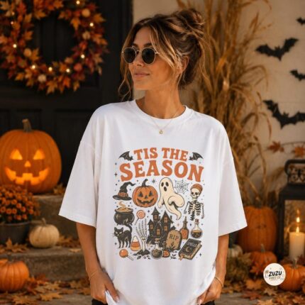 Retro Skeleton Ghost Pumpkin Shirt