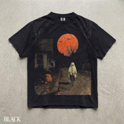 Spooky Ghost Biking Halloween Shirt